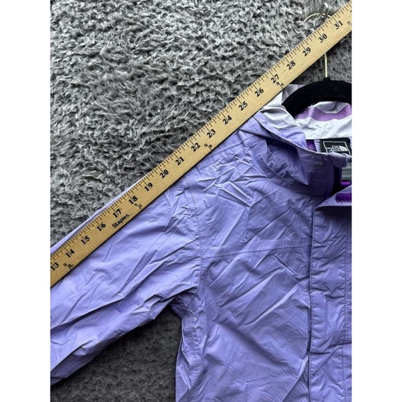 The North Face HyVent Full Zip Hooded Rain Windbreaker Jacket Purple Girl Size M - Picture 10 of 11